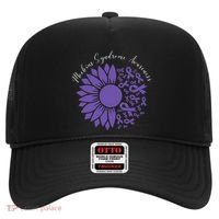 Moebius Syndrome Awareness Sunflower Purple Ribbon Support Gift Hat thumb 0