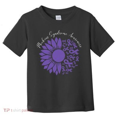 Moebius Syndrome Awareness Sunflower Purple Ribbon Support Gift Toddler T-Shirt