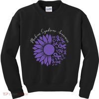 Moebius Syndrome Awareness Sunflower Purple Ribbon Support Gift Kids Sweatshirt thumb 0