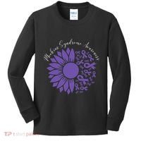 Moebius Syndrome Awareness Sunflower Purple Ribbon Support Gift Kids Long Sleeve Shirt thumb 0