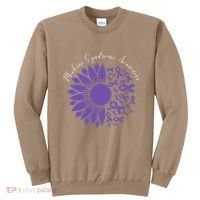 Moebius Syndrome Awareness Sunflower Purple Ribbon Support Gift Sweatshirt thumb 0