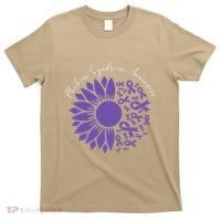 Moebius Syndrome Awareness Sunflower Purple Ribbon Support Gift T-Shirt thumb 0