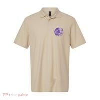 Moebius Syndrome Awareness Sunflower Purple Ribbon Support Gift Polo thumb 0