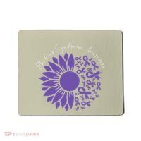 Moebius Syndrome Awareness Sunflower Purple Ribbon Support Gift Mousepad thumb 0