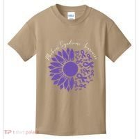 Moebius Syndrome Awareness Sunflower Purple Ribbon Support Gift Kids T-Shirt thumb 0