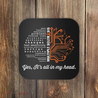 Multiple Sclerosis Awareness MS Head Warrior MS Support Idea Coaster