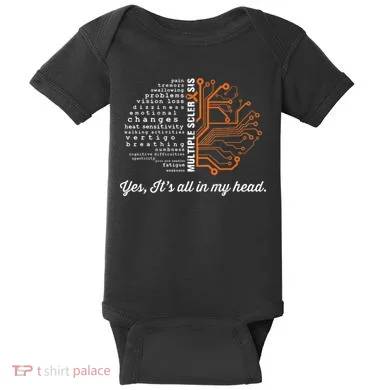 Multiple Sclerosis Awareness MS Head Warrior MS Support Idea Baby Bodysuit