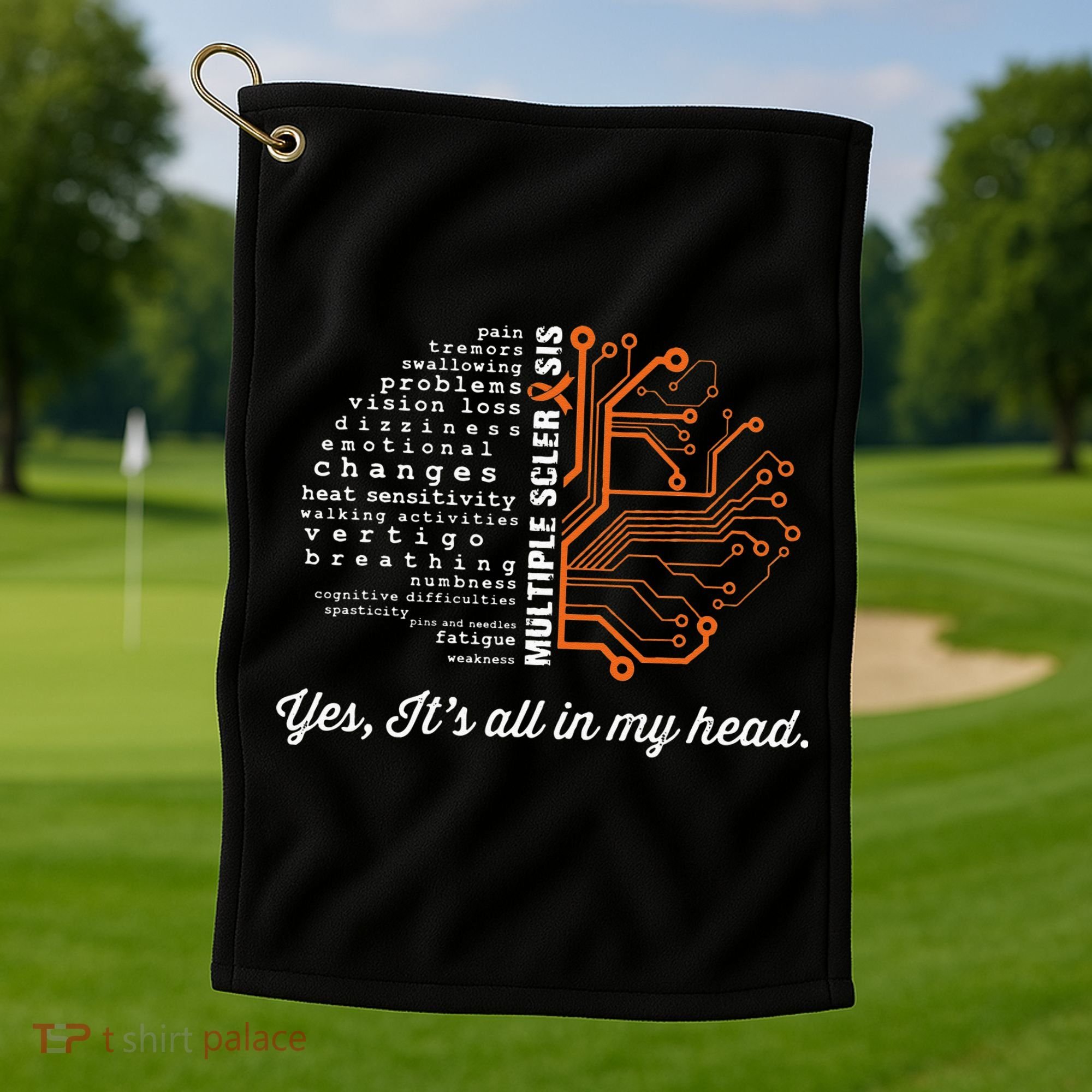 Multiple Sclerosis Awareness MS Head Warrior MS Support Idea Golf Towel