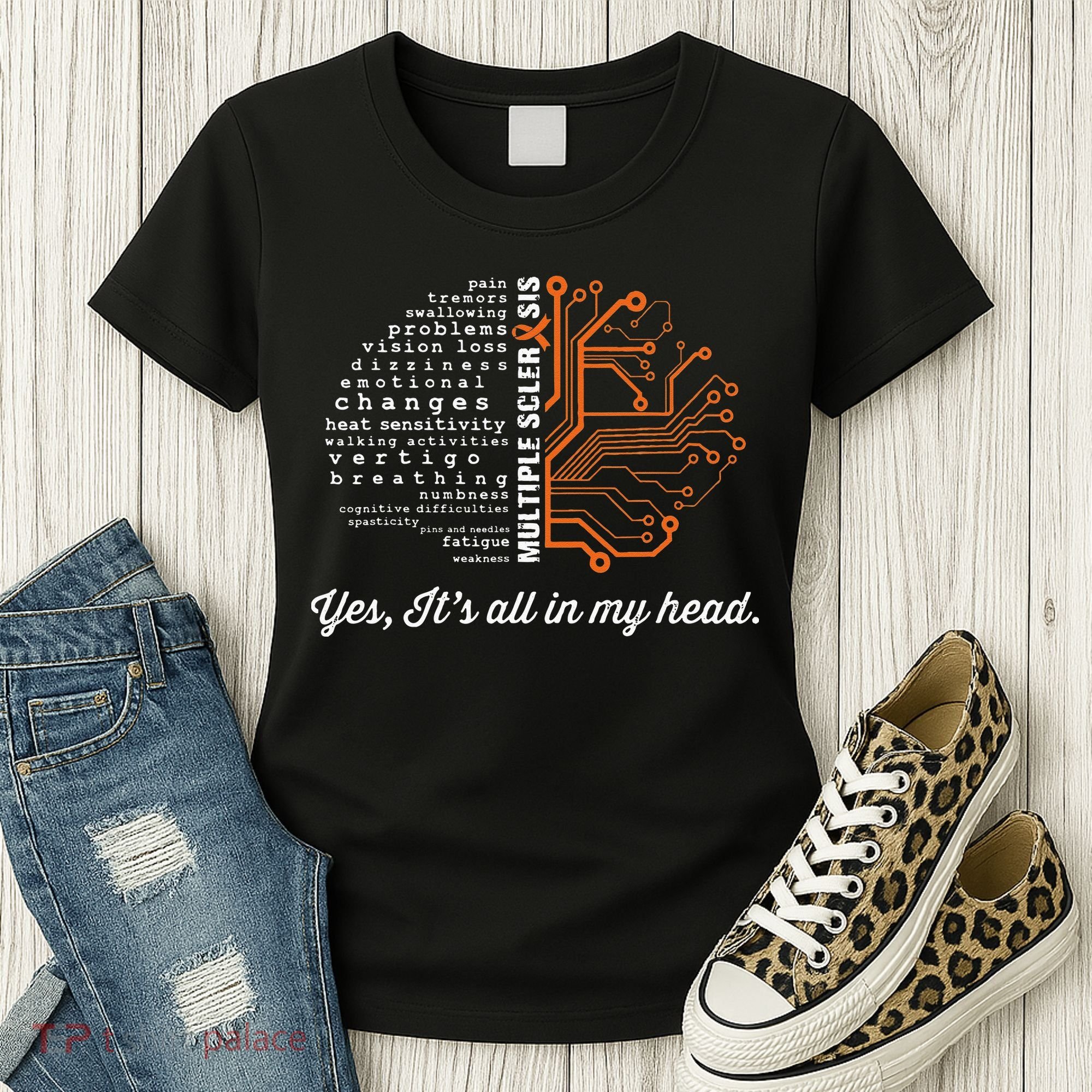 Multiple Sclerosis Awareness MS Head Warrior MS Support Idea Women's T-Shirt