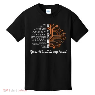 Multiple Sclerosis Awareness MS Head Warrior MS Support Idea Kids T-Shirt