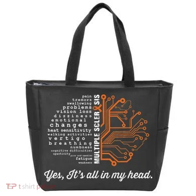 Multiple Sclerosis Awareness MS Head Warrior MS Support Idea Tote Bag