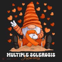 Multiple Sclerosis Awareness Month Orange Ribbon Gnome Women's Sweatshirt thumb 2
