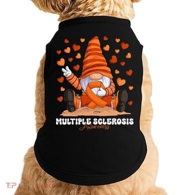 Multiple Sclerosis Awareness Month Orange Ribbon Gnome Doggie Tank