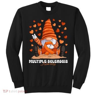 Multiple Sclerosis Awareness Month Orange Ribbon Gnome Sweatshirt