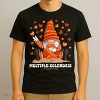 Multiple Sclerosis Awareness Month Orange Ribbon Gnome T-Shirt thumb 3