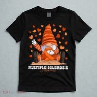 Multiple Sclerosis Awareness Month Orange Ribbon Gnome T-Shirt thumb 5