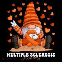 Multiple Sclerosis Awareness Month Orange Ribbon Gnome Women's Hoodie thumb 2