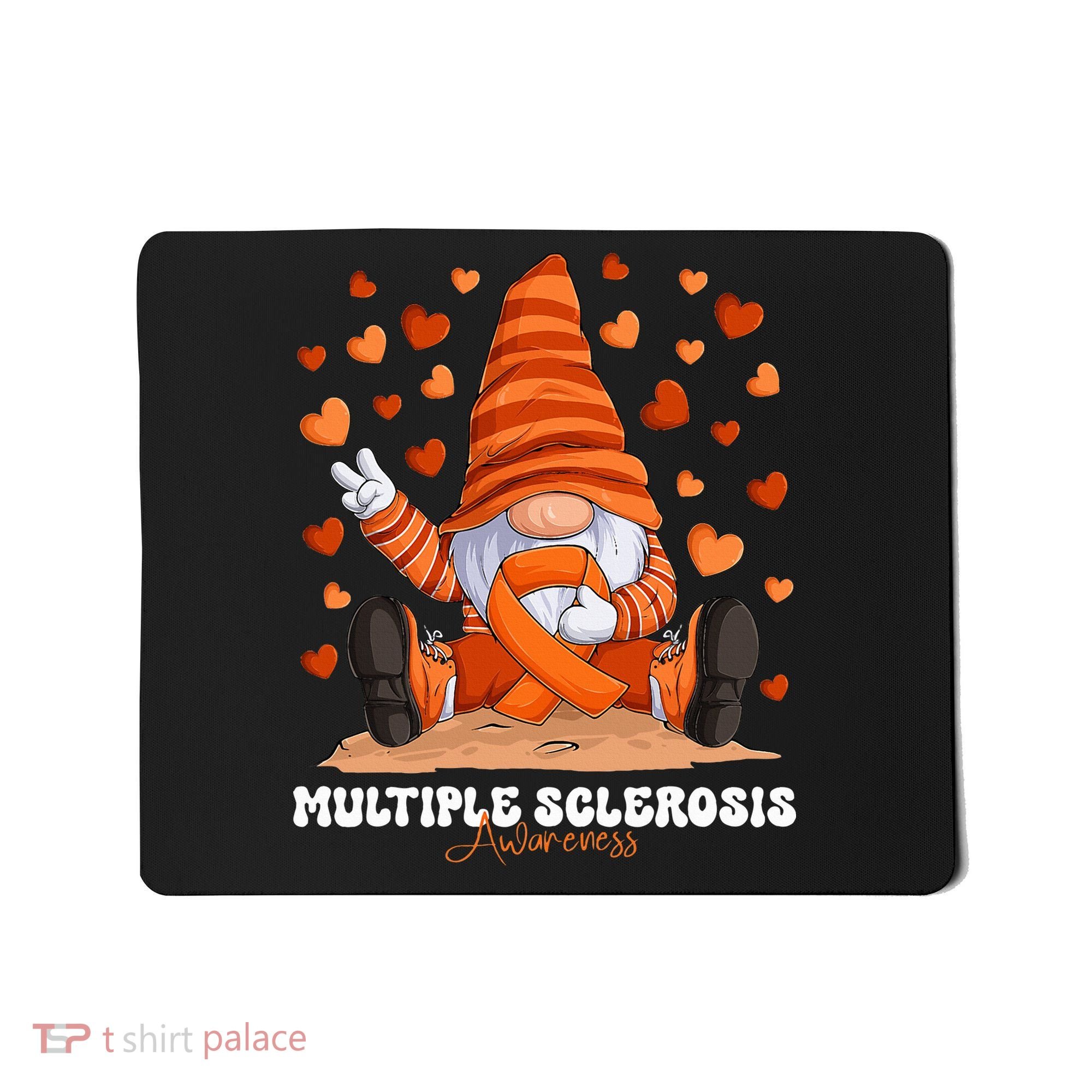 Multiple Sclerosis Awareness Month Orange Ribbon Gnome Mousepad