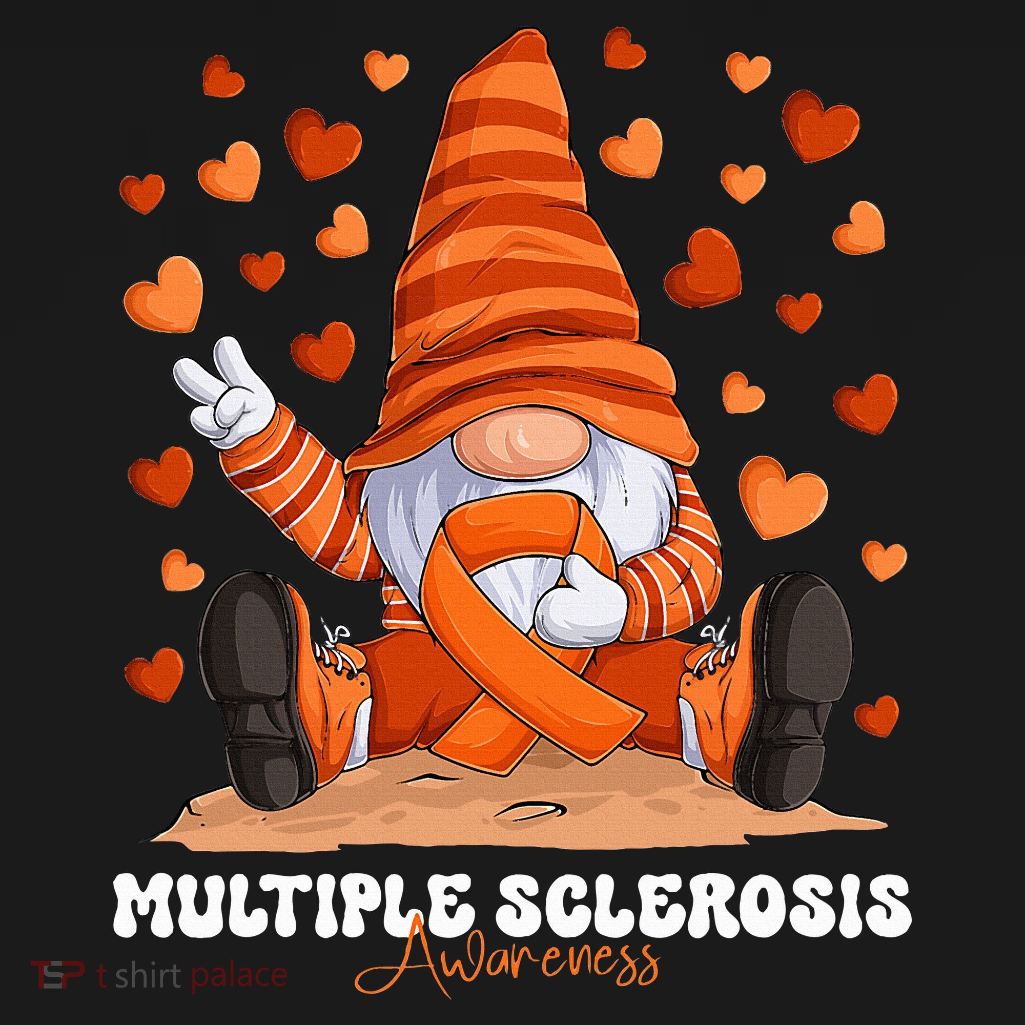 Multiple Sclerosis Awareness Month Orange Ribbon Gnome Toddler Hoodie