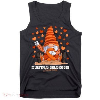 Multiple Sclerosis Awareness Month Orange Ribbon Gnome Tank Top