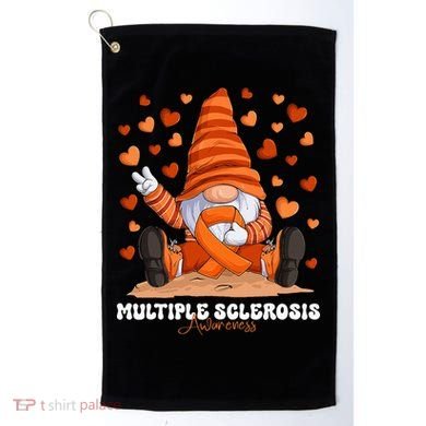 Multiple Sclerosis Awareness Month Orange Ribbon Gnome Golf Towel