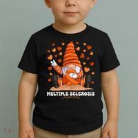 Multiple Sclerosis Awareness Month Orange Ribbon Gnome Toddler T-Shirt thumb 2