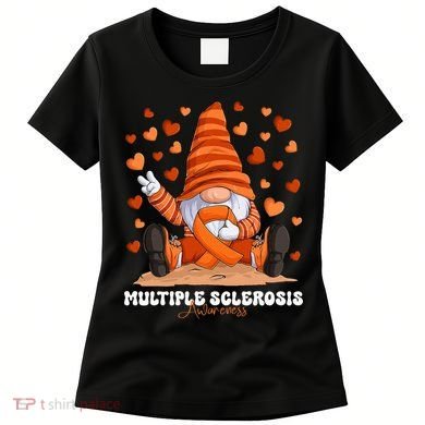 Multiple Sclerosis Awareness Month Orange Ribbon Gnome Women's T-Shirt