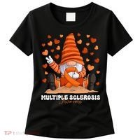 Multiple Sclerosis Awareness Month Orange Ribbon Gnome Women's T-Shirt thumb 0