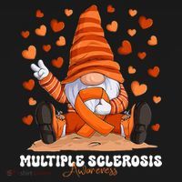 Multiple Sclerosis Awareness Month Orange Ribbon Gnome Kids Long Sleeve Shirt thumb 2