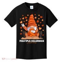 Multiple Sclerosis Awareness Month Orange Ribbon Gnome Kids T-Shirt thumb 0