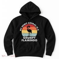 My Spirit Animal Is A Grumpy Flamingo Hoodie thumb 0