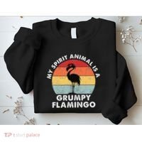 My Spirit Animal Is A Grumpy Flamingo Sweatshirt thumb 2