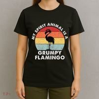 My Spirit Animal Is A Grumpy Flamingo T-Shirt thumb 4