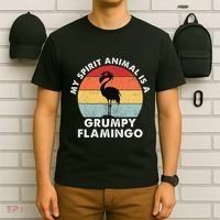 My Spirit Animal Is A Grumpy Flamingo T-Shirt thumb 6