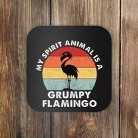 My Spirit Animal Is A Grumpy Flamingo Coaster thumb 0