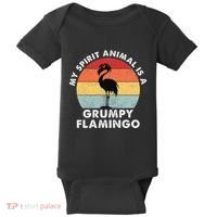 My Spirit Animal Is A Grumpy Flamingo Baby Bodysuit thumb 0