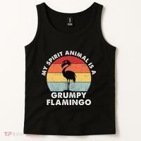 My Spirit Animal Is A Grumpy Flamingo Tank Top thumb 2