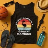 My Spirit Animal Is A Grumpy Flamingo Tank Top thumb 4
