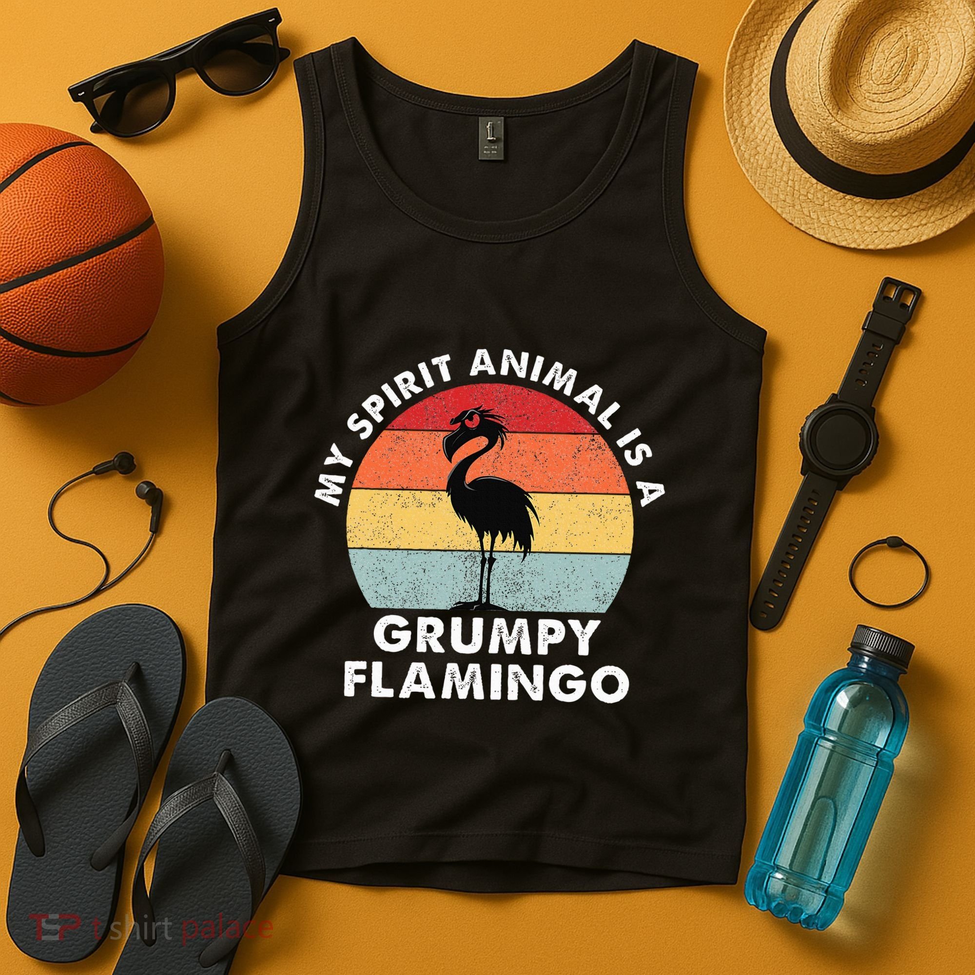 My Spirit Animal Is A Grumpy Flamingo Tank Top