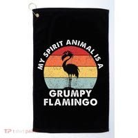 My Spirit Animal Is A Grumpy Flamingo Golf Towel thumb 0