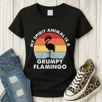 My Spirit Animal Is A Grumpy Flamingo Women's T-Shirt thumb 3