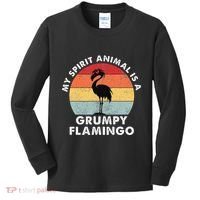 My Spirit Animal Is A Grumpy Flamingo Kids Long Sleeve Shirt thumb 0