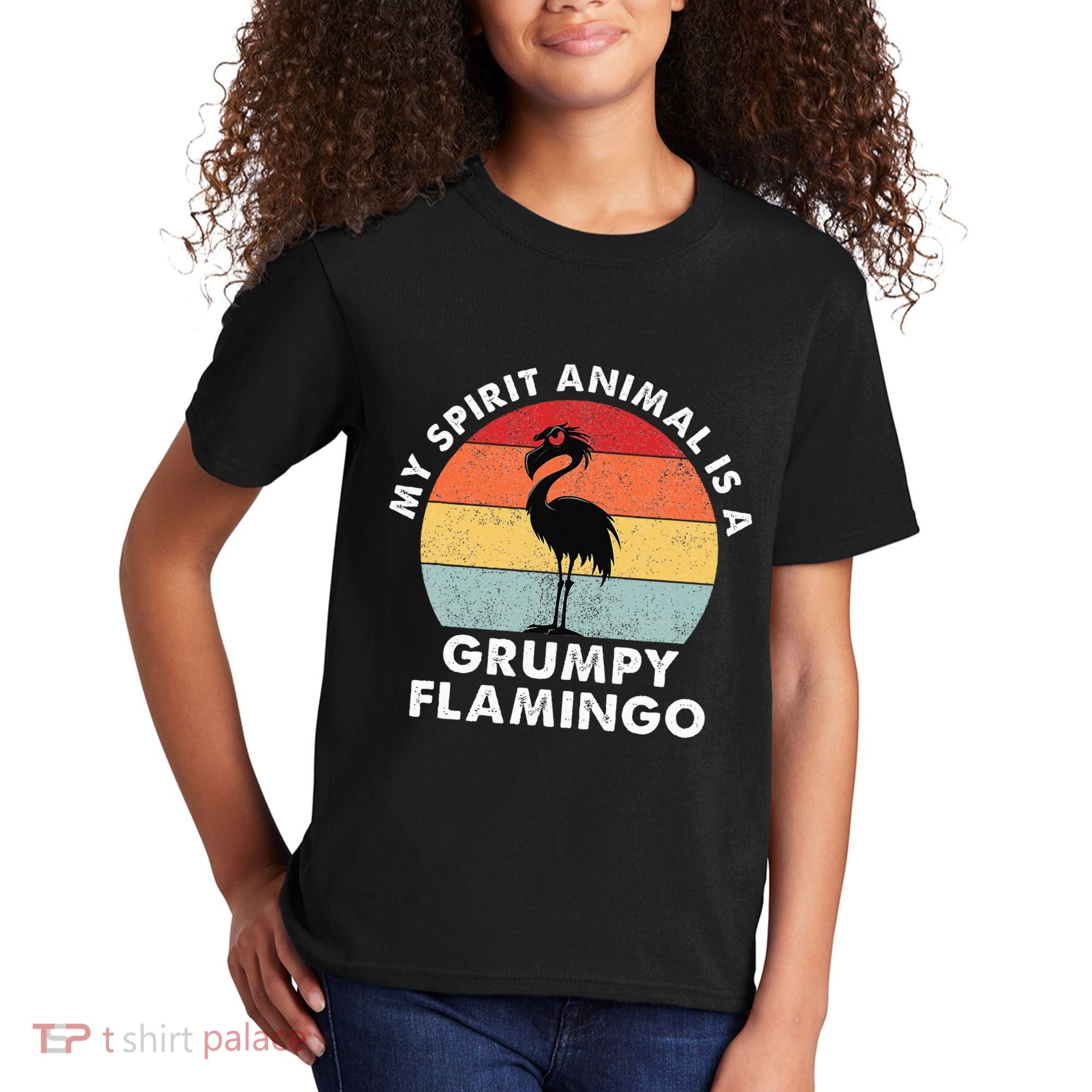 My Spirit Animal Is A Grumpy Flamingo Kids T-Shirt