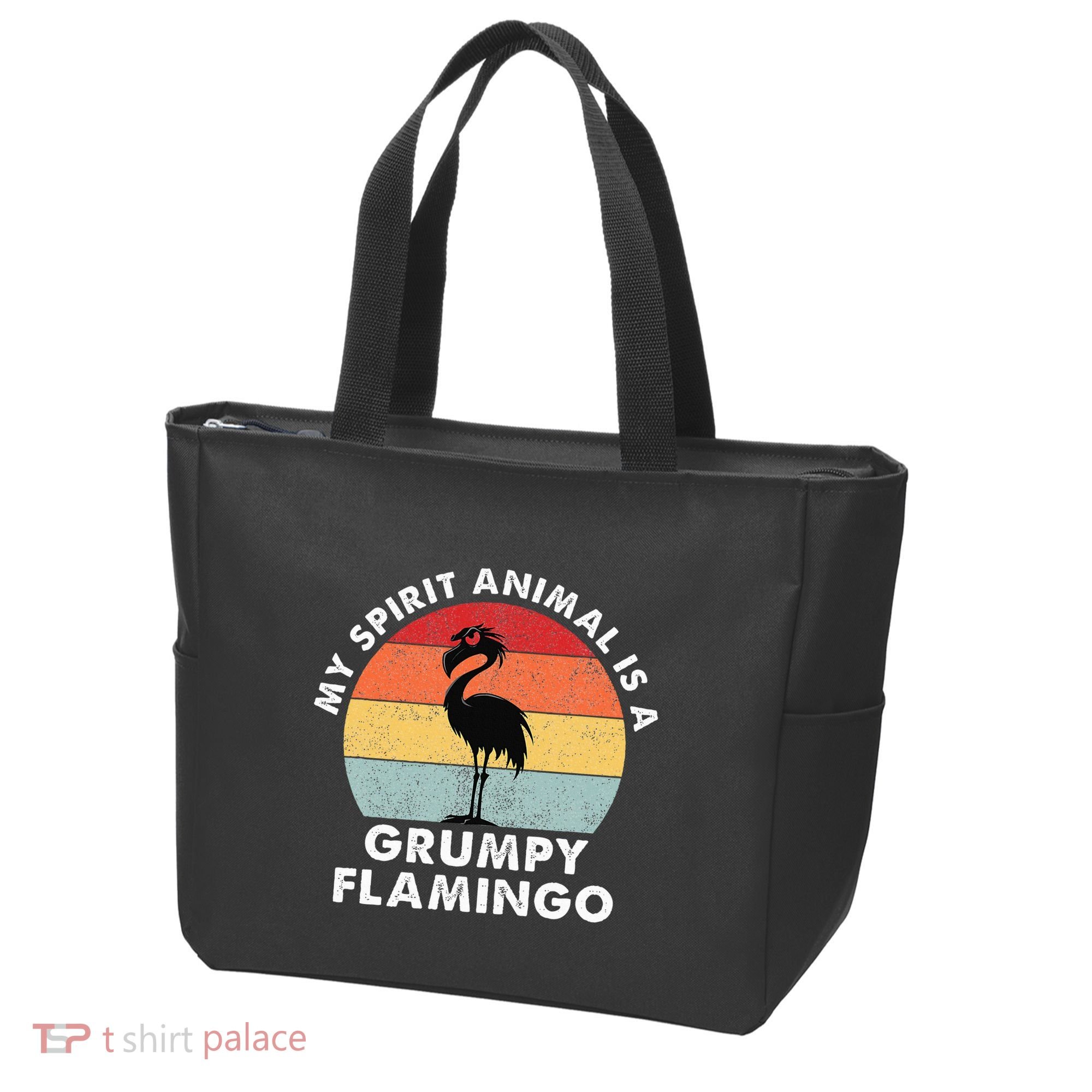 My Spirit Animal Is A Grumpy Flamingo Tote Bag