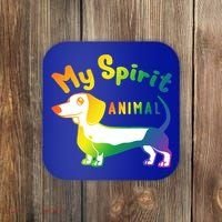 My Spirit Animal Is The Dachshund Gift For Doxie Lovers Gift Coaster thumb 0