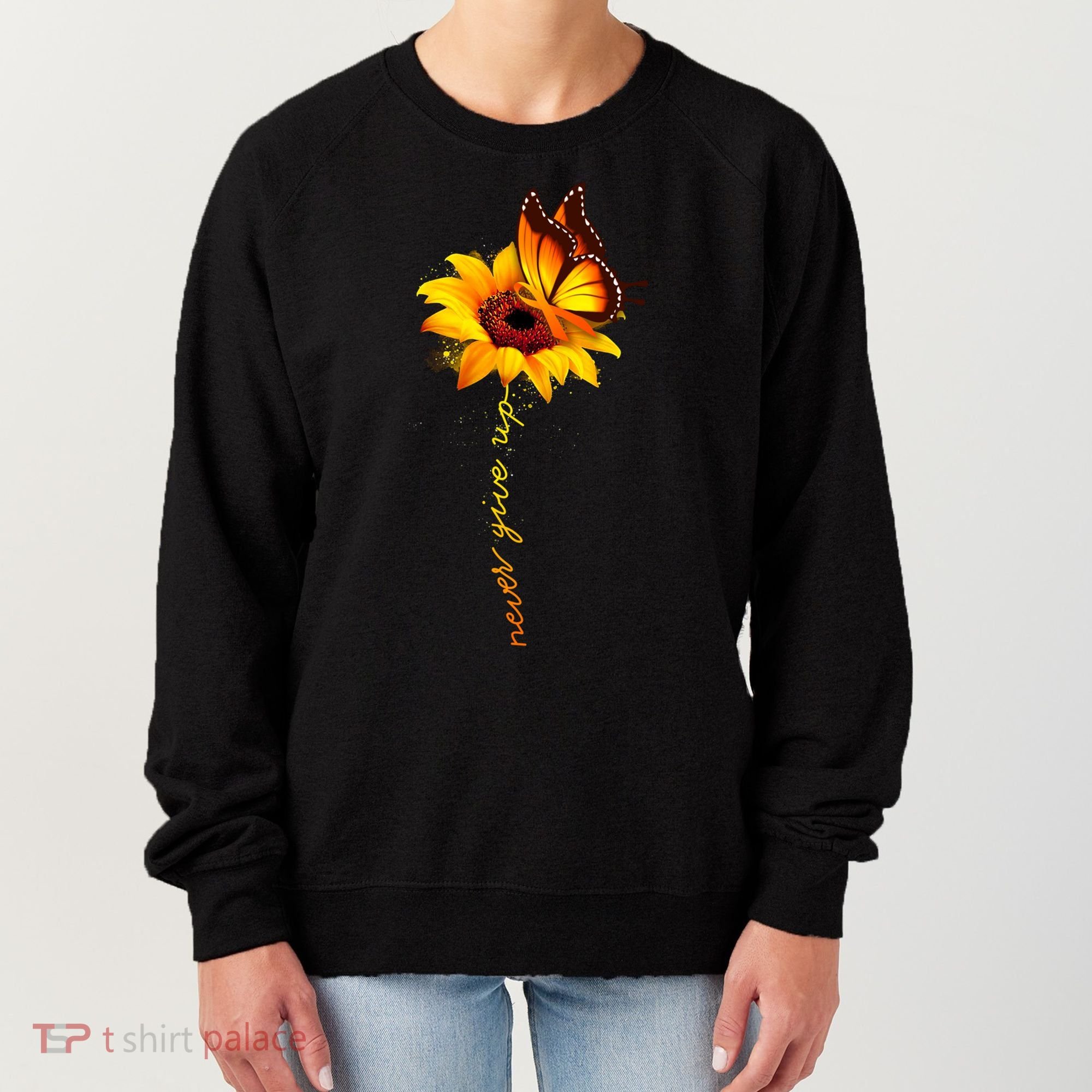 Multiple Sclerosis Awareness Sunflower Butterfly Women's Sweatshirt