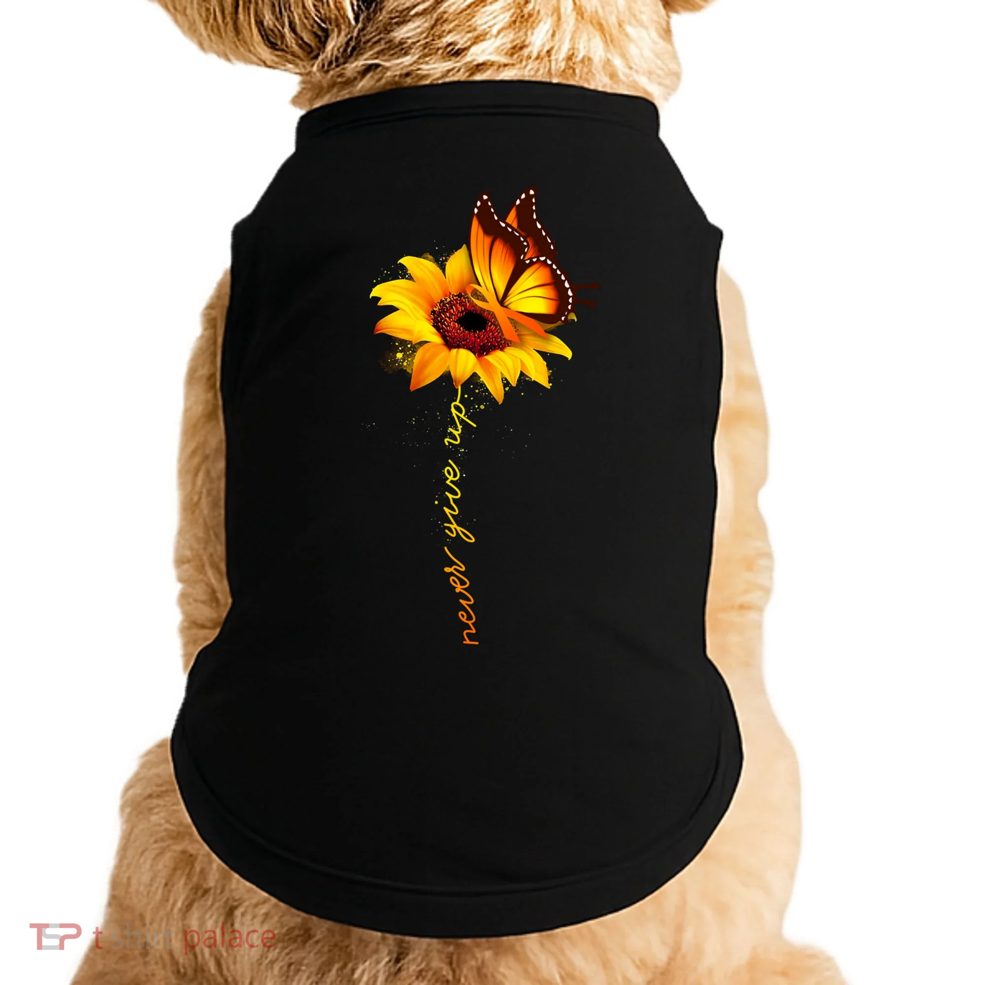 Multiple Sclerosis Awareness Sunflower Butterfly Doggie Tank
