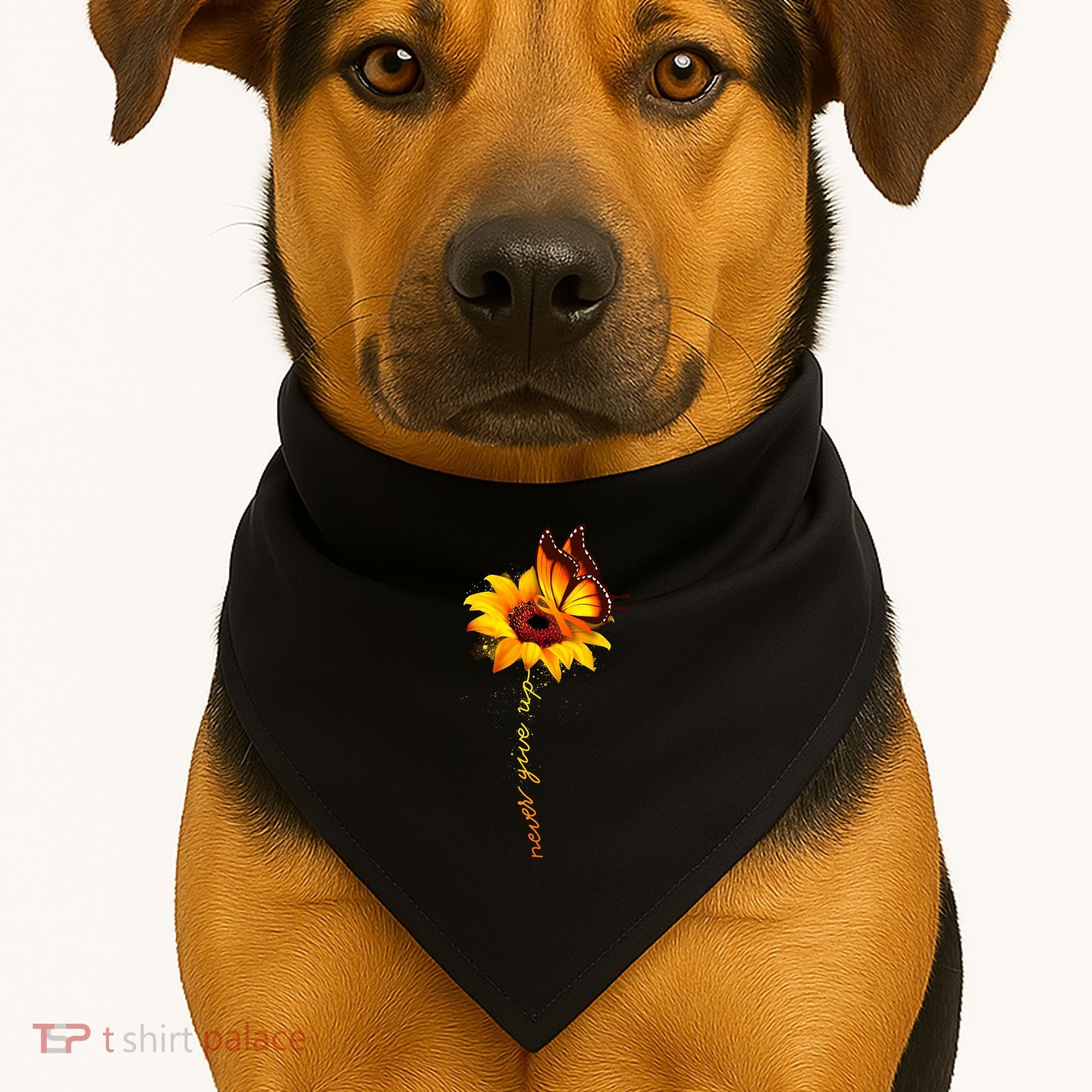Multiple Sclerosis Awareness Sunflower Butterfly USA-Made Doggie Bandana