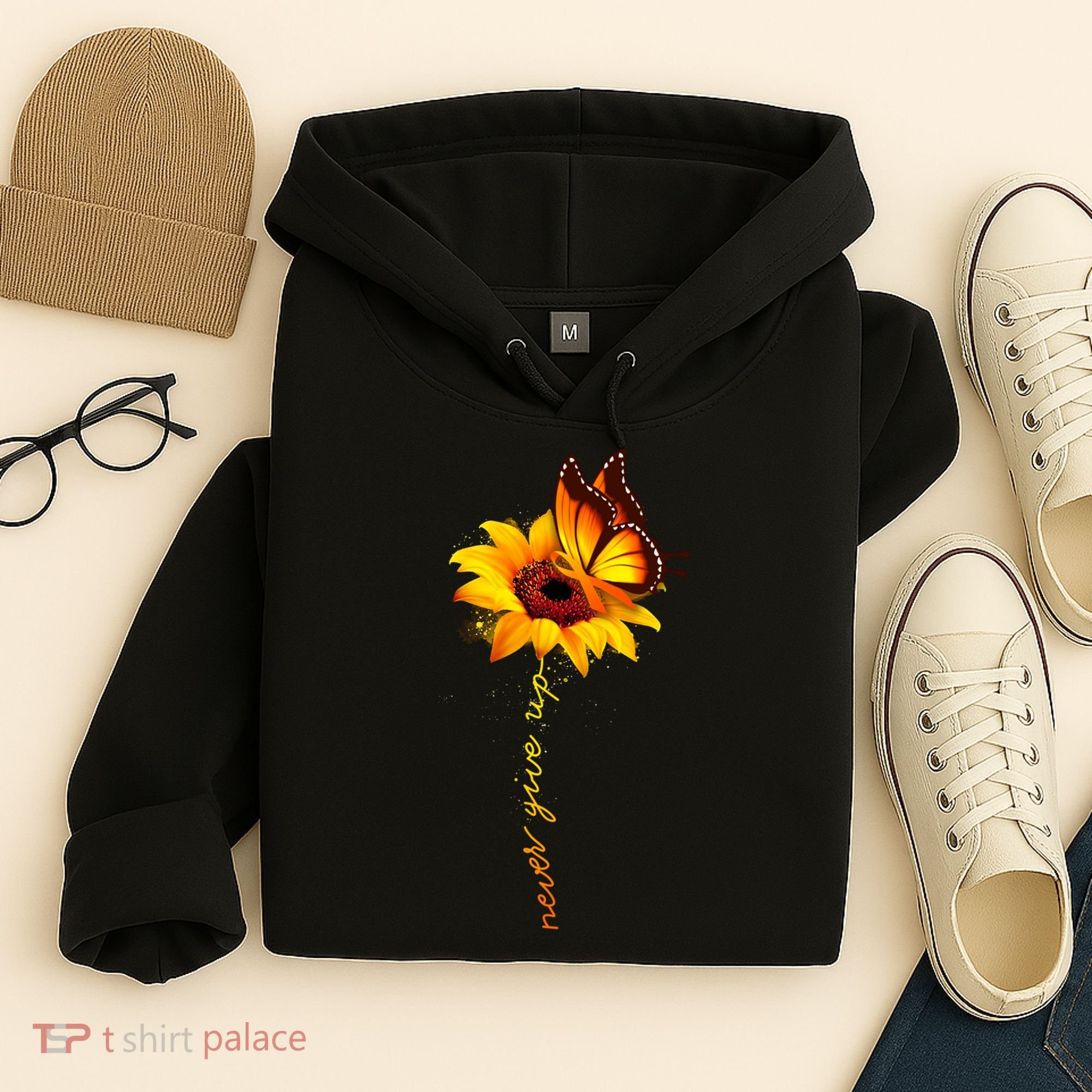 Multiple Sclerosis Awareness Sunflower Butterfly Hoodie