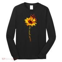 Multiple Sclerosis Awareness Sunflower Butterfly Long Sleeve Shirt thumb 0